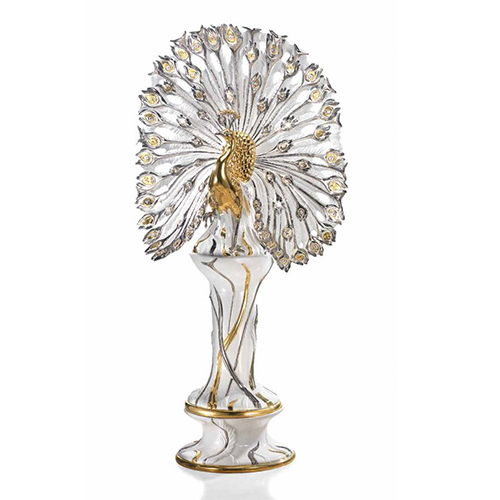 Большой павлин с основанием и лампой Swarovski